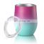 12oz 360ml stainless steel Vacuum Insulated Double Wall wine tumbler egg shape stemless