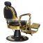 gold metal hair salon Equipment Reclining sillas de peluqueria barbershop furniture barber chair