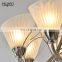 HUAYI European Style Metal Silver Glass 3*40W 8*40W Modern Indoor Restaurant Hotel Room Decorative Chandelier