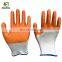 4SAFETY Customized Logo PVC coated orange nylon knitted protective glove