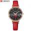 2021 New CURREN 9078 Ladies Brand Watch 3D Rose Pattern Embossed Watch Fashion Leather Ladies Gift Clock