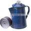 8/12 Cups Outdoors Enamelware Percolator Coffee Pot for Brewing Coffee Over Stove & Fire Tea Pot for Campsite Cabin RV Kitchen