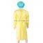 Disposable CPE Gown-Blue waterproof plastic disposable CPE apron gown with Rubber cuffs
