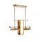 modern industrial brass metal glass transparent lampshade pendant light Living room hotel ceiling home decoration lighting