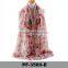 Indian Silk Scarf Cheap Neck Scarf Hijab Wild Fashion Floral Voile Scarf For Young Ladies