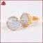 10mm round natural agate titanium AB druzy stone stud earrings