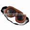 BJ-GT-009 Soft Padded Adult Brown Leather Racing Motocross Goggles