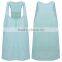 New designer ladies knit plain dyed sky blue color sleeveless loose fashion women tank top wholesale