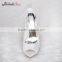 Wholesale OEM white satin wedding shoes open toe slingback bridal shoes