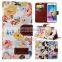 Luxury flower cloth PU Leather Flip Credit Card Wallet Stand Case Skin For Samsung Galaxy S6