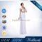 Simple Design Sexy Long White Tight Cocktail Dress With Long Tail