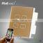 Intelligent 4 Gang 2 Way WIFI Dimmer Wallpad Gold Crystal Glass 4 Gang LED Light WIFI Dimmer Dimming Touch Control Switch 2 Way Quality Choice