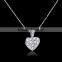 Women Girl Crystal Pendant Silver Chain Heart Necklace Jewelry