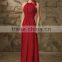 Latest dress designs for bridesmaid Halter top Real sample Red chiffon bridesmaid dress pattens 2015 ( BDAL-5012)