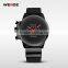WEIDE Newest Male Clock Calendar Stainless Steel Case Black Leather Strap Relojes Men Quartz Wrist Tag Men Sports Watch WH3305