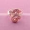 New Design Sale Top Rose Gold Plated Flower Crystal Rings for Women//