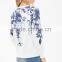 Wholesale latest fashion sweet flowers loose long sleeved sweater