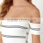 2016 Summer Clothing Strips Sexy Short Off The Shoulder Dress Garments Factory China