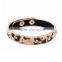 Korean Style Rivet Skull Star Tiny Crystal Pearl Beads Bangles Leopard Animal Fur Pattern Punk Bangles Jewelry Sets For Women