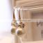 High Quality Authentic Shell Stick Earrings Pearl Earring Crystal Bow Pendant Earrings For Women