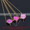 Hot Sale Four Colors Natural Stone Round Pendant Long Gold Chain Necklace Jewelries For Fashion Girl