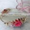 Baroque flower metal headband gold metal leaves Pearl hair band wedding bridal crown hair accessories girls FHHBC4001