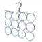 12 Holes Rubber Coated Metal Scarf Hanger, Scarf Organizer