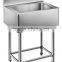 Two Tiers Free-standing Heavy-duty Commercial Stainless Steel Kitchen Sink GR-307