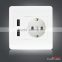 2100mAh Home Wall Charger Socket Plate Connector EU Plug Dual USB Ports Power Outlet Adapter Panel