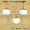 Vintage Glass Wood Pendant Lamp Rustic Hand Blown Track Light Dome Fat Shade Hanging Lamp