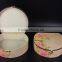 Set Of 2Pcs Round Flower Printing Home Jewelry Make Up Organizer Paper Storage Box