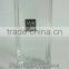 high clear square blown glass vase