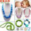 Soft on babies gums wholesale 100% Food Grade Silicone BPA Non-toxic bib necklaces amber teething necklace