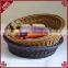 Used food dispaly tools PE wicker woven round shape bulk supermarket or kitchen vegetable storage baskets