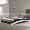 Luxury Arched Shape Black/White Leather Double Bed for Hotel