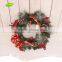 GNW CHWR-1605040 Wholesale artificial christmas wreaths with cherry pine cone ball and bowknot