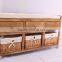 Two Drawer And Shelf With Seat Solid Storage Wood Shoe Rack