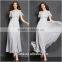 Jiahe Clothes Factory 2016 elegant fashion design chiffon short sleeve long maxi casual ladies dresses