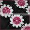 Colorful embroidery design flower lace trimming, lovely chemical lace trim for dress
