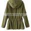 ladies army green new style jacket with hooded