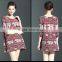 Spring plus size elephant print lady plicated casual dresses