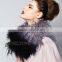 CX-A-62B Tip Dyed Women Detachable Real Mongolian Lamb Fur Collar