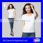 women pure cotton loose t-shirt white&black blank plian o neck short sleeve for women