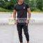 Hot Sale White 96% Cotton 4% Elastane Mens Short Sleeve Longline T-Shirt Black Long Drop Curved Hem T Shirt Fitted Gym T Shirt