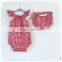 Toddler Red Gingham Romper Playsuit Summer Lace Flutter Designs Clothing Girls