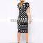 2016 Latest Body Conscious Polka Dot Maternity Dress With Cross Front