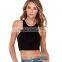 Women's Solid Color Basic Sleeveless Tank Crop Top Sports T Shirts