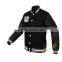 Customize Black Baseball Team Bomber Silk Quilted Wool Puffer Varsity Letterman Jacket Leather Sleeves cheap Wholesale for men