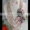 Light pink 8 layer necklace and earring jewelry set ! GF-1033!