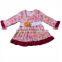 2016 new kids dress pink color floral pattern unique latest casual dress designs